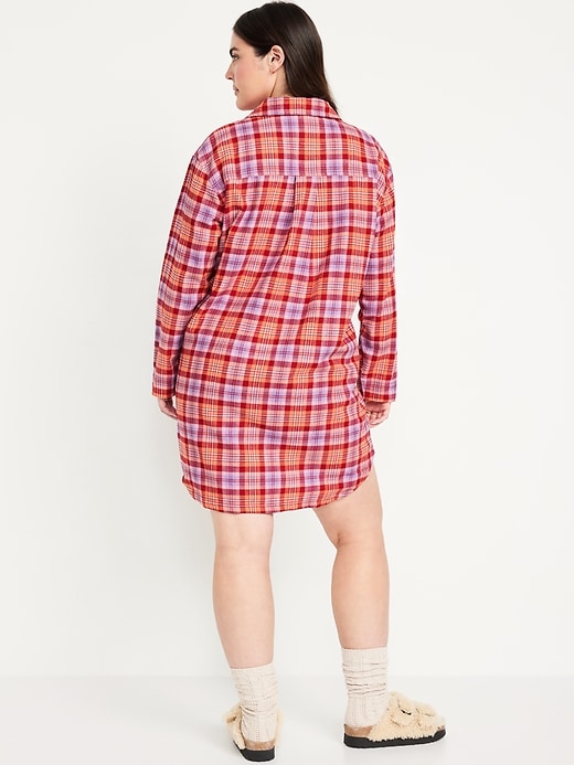 Image number 6 showing, Flannel Pajama Shirt Dress