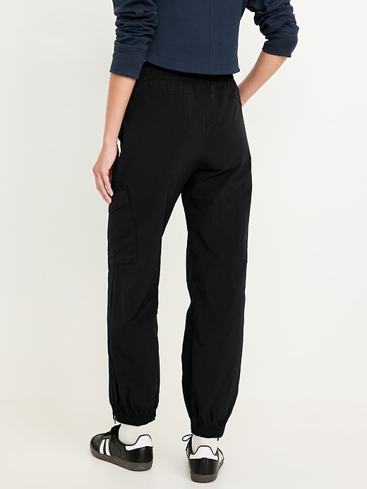 Image number 8 showing, High-Waisted Ankle-Zip Cargo Joggers