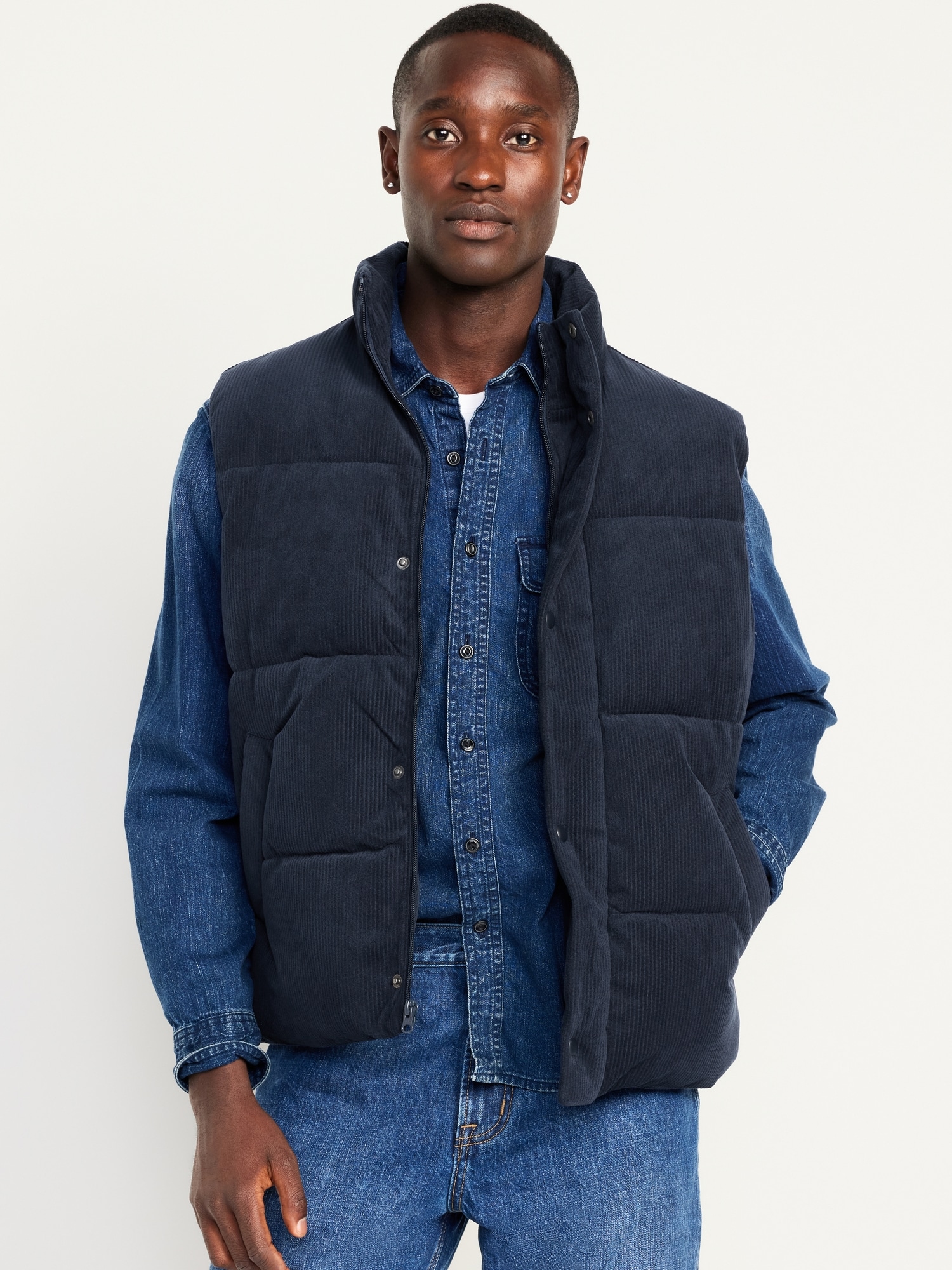 Corduroy puffer vest on sale