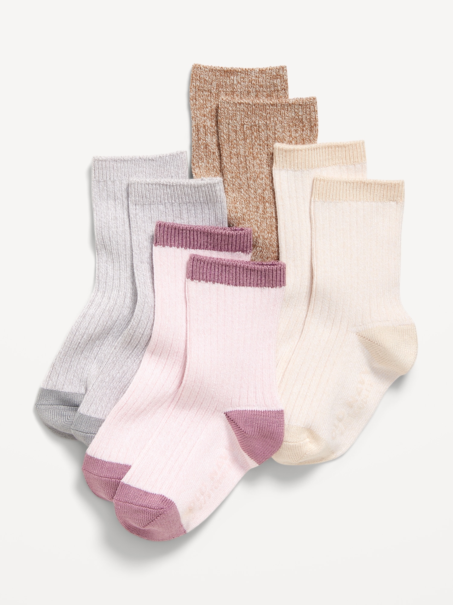 Unisex Soft-Knit Camp Crew Socks 4-Pack for Toddler & Baby