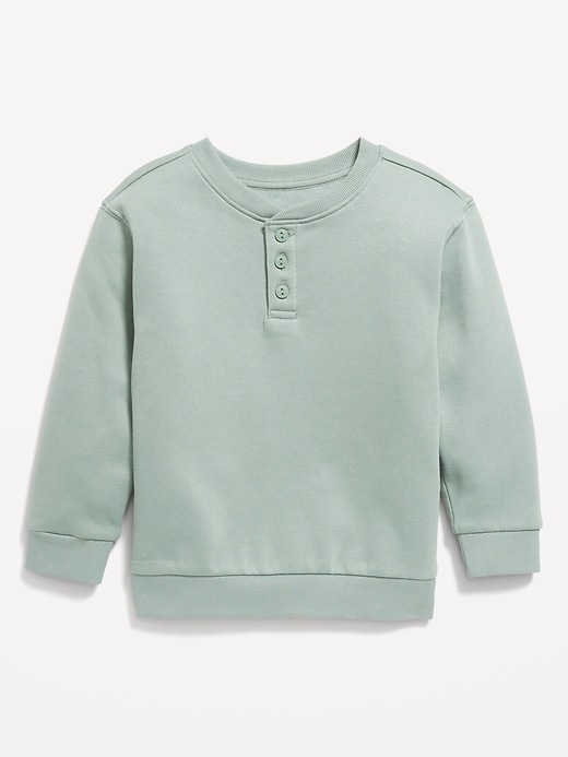 View large product image 1 of 1. Oversized Crew-Neck Henley Sweater for Toddler Boys