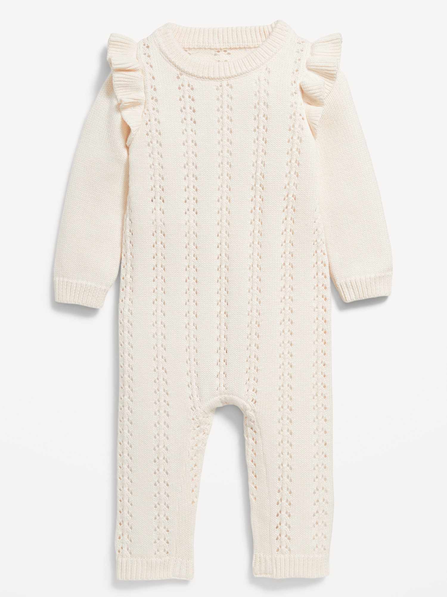 Sweater-Knit Ruffled One-Piece for Baby