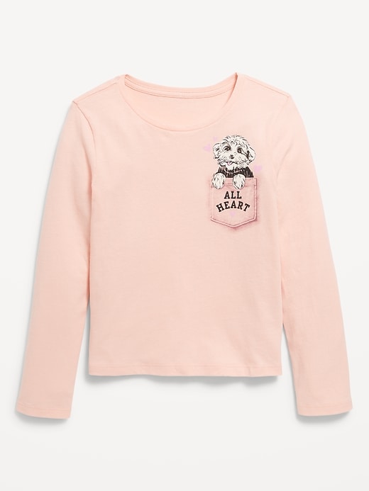 View large product image 1 of 1. Long-Sleeve Graphic T-Shirt for Girls