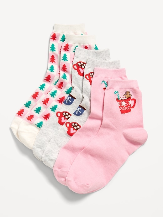 View large product image 1 of 1. Novelty Quarter Crew Socks 3-Pack