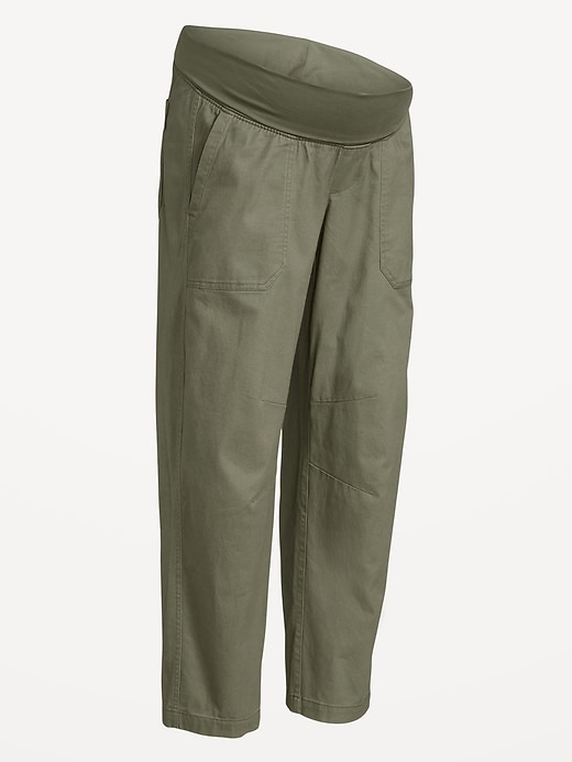 Image number 2 showing, Maternity Rollover Waist Pulla Utility Pants