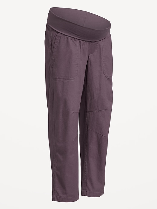 Image number 8 showing, Maternity Rollover Waist Pulla Utility Pants
