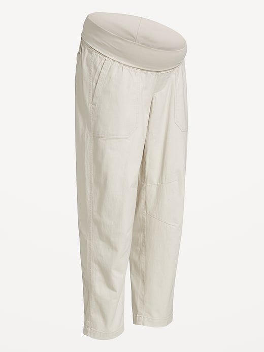 Image number 3 showing, Maternity Rollover Waist Pulla Utility Pants