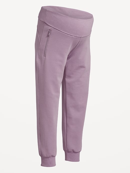 Image number 7 showing, Maternity Dynamic Fleece Rollover Waist Joggers