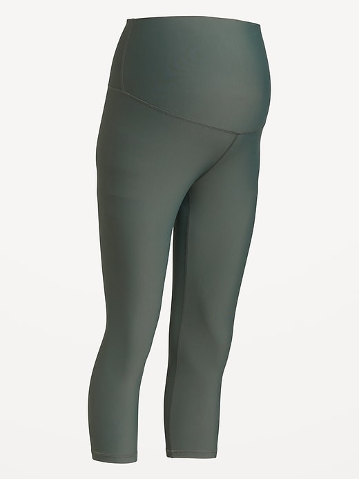 Image number 8 showing, Maternity Full-Panel PowerSoft Crop Leggings