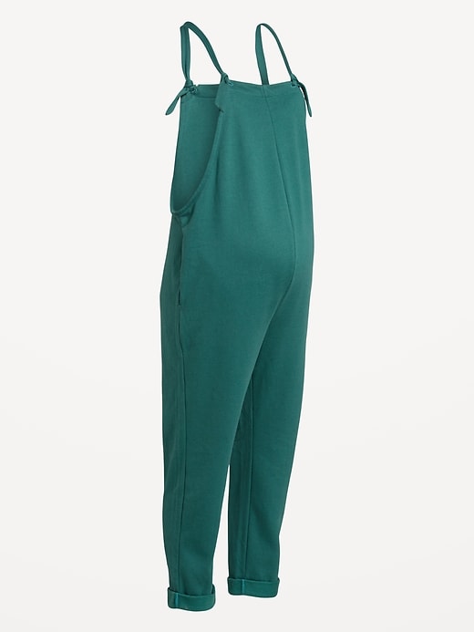 Image number 8 showing, Maternity Knotted-Strap Fleece Overalls