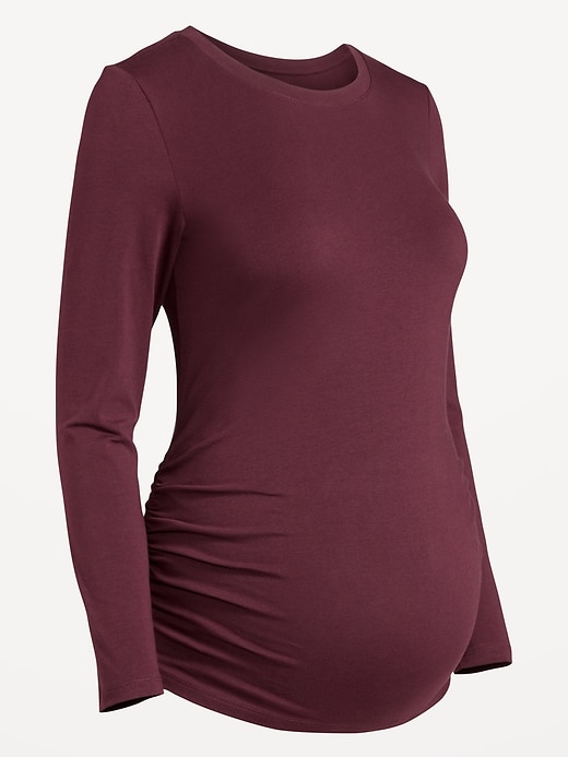 Image number 6 showing, Maternity Long Sleeve Crew Neck T-Shirt