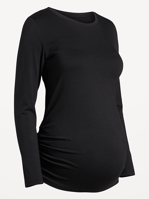 Image number 5 showing, Maternity Long Sleeve Crew Neck T-Shirt