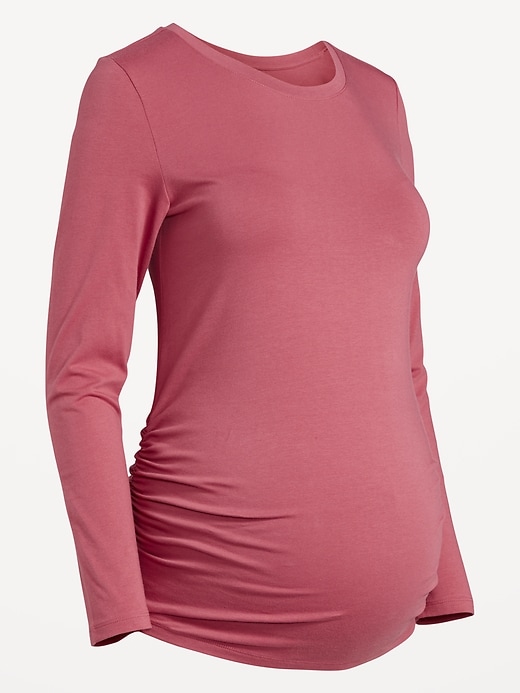 Image number 8 showing, Maternity Long Sleeve Crew Neck T-Shirt