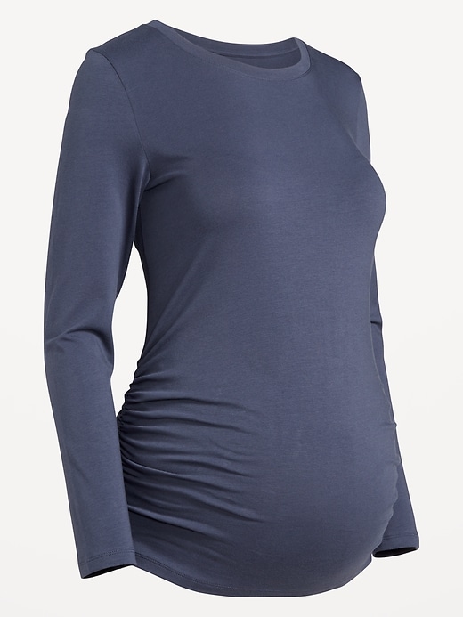 Image number 8 showing, Maternity Long Sleeve Crew Neck T-Shirt