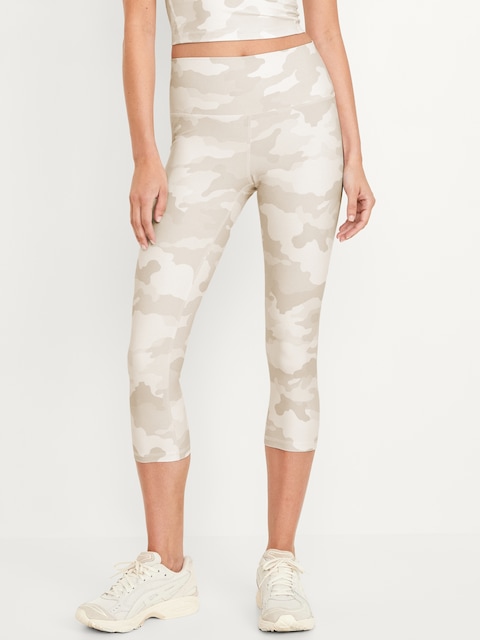 High-Waisted PowerSoft Crop Leggings - Salt Camo