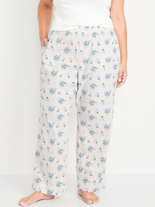 Image number 7 showing, High-Waisted Poplin Pajama Pant