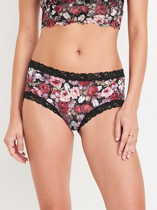 Image number 1 showing, Low-Rise Lace Hipster Underwear