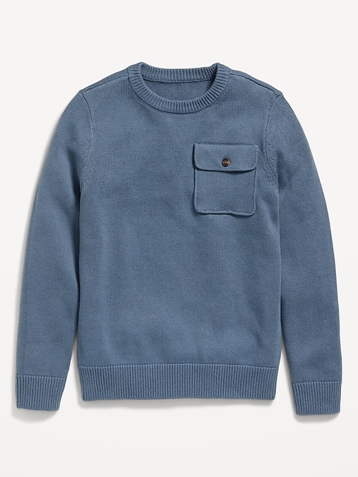 View large product image 2 of 3. Crew-Neck Utility Pocket Sweater for Boys