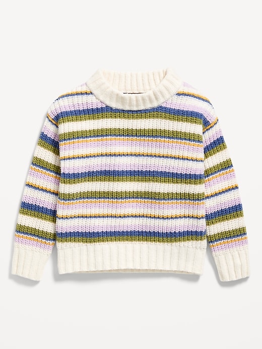 View large product image 1 of 1. Crew-Neck Chenille-Knit Sweater for Toddler Girls