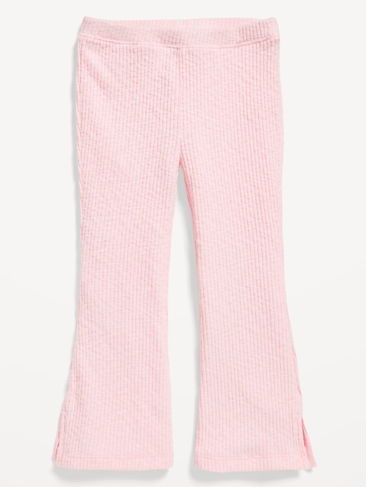 View large product image 1 of 2. Textured Ribbed Side-Slit Flare Leggings for Toddler Girls