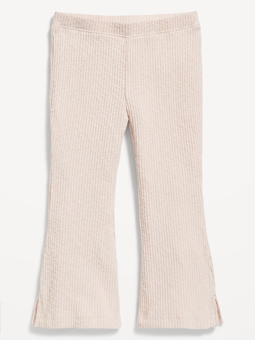 View large product image 1 of 2. Textured Ribbed Side-Slit Flare Leggings for Toddler Girls