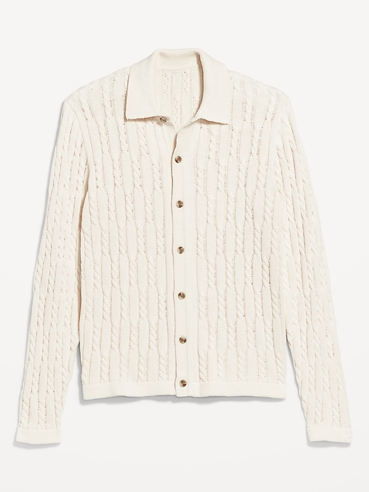 Image number 4 showing, Button-Down Cable-Knit Sweater