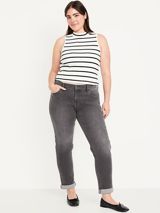 Image number 4 showing, Mid-Rise Wow Boyfriend Straight Ankle Jeans