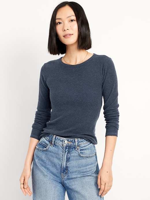 Image number 1 showing, Plush-Knit Long-Sleeve T-Shirt