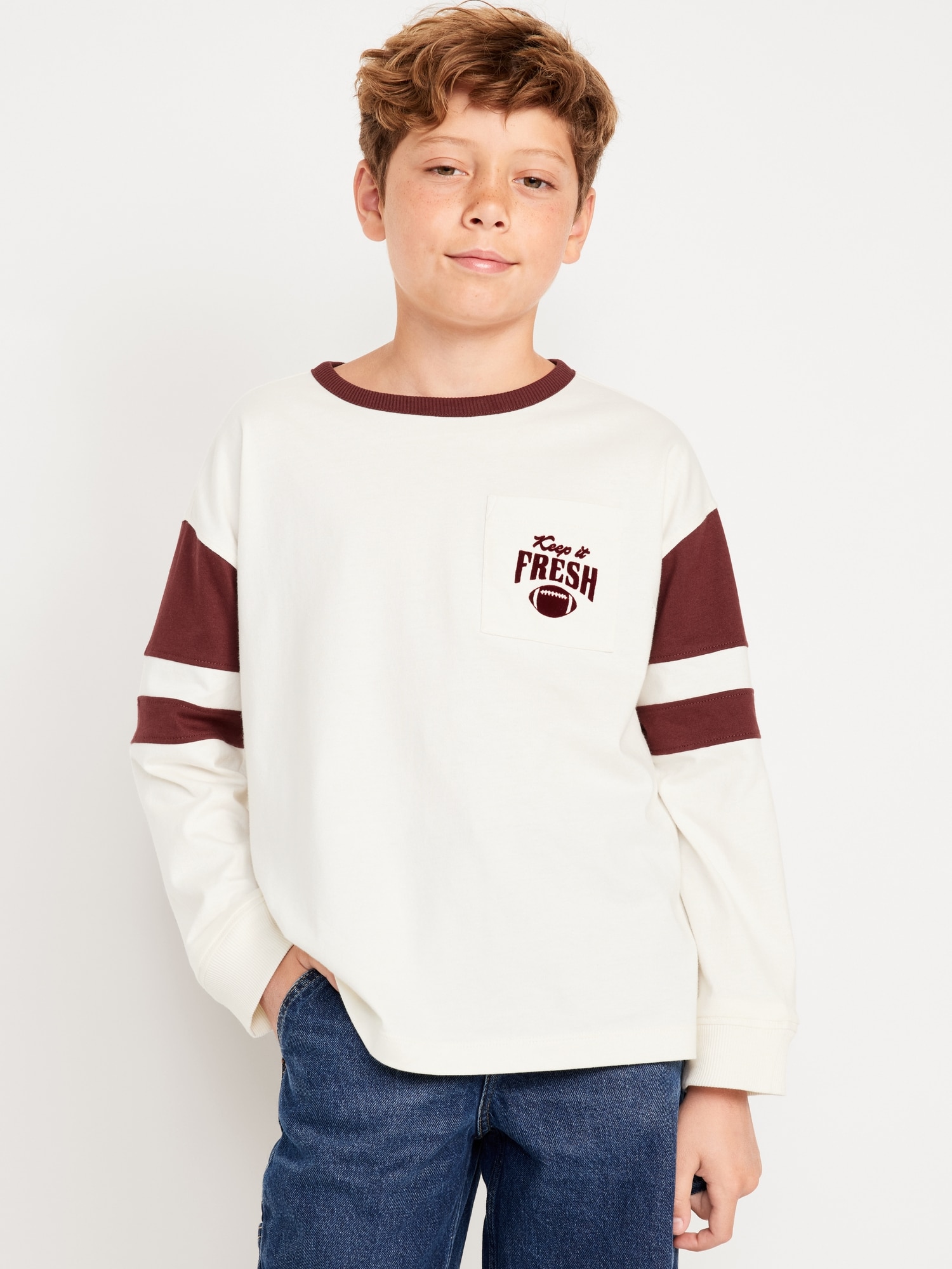 Oversized Graphic Long-Sleeve T-Shirt for Boys