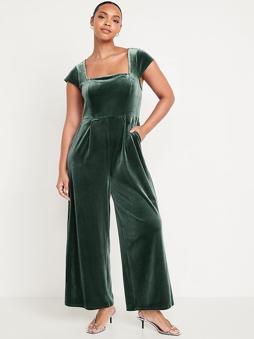 Image number 4 showing, Fit &amp; Flare Velvet Jumpsuit