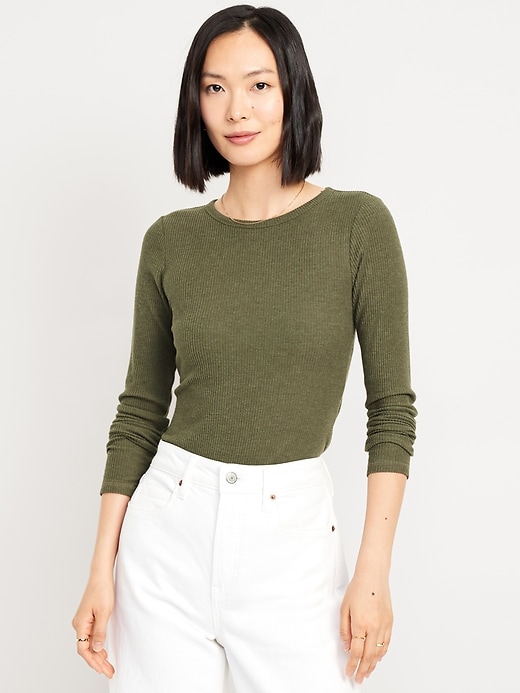 Image number 1 showing, Slim Plush-Knit T-Shirt