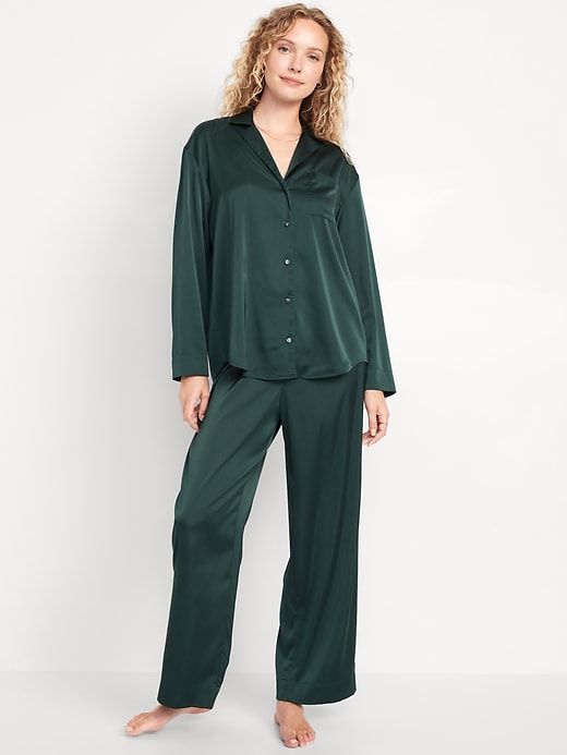 Image number 1 showing, Satin Pajama Pant Set