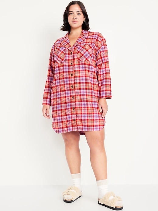 Image number 7 showing, Flannel Pajama Shirt Dress