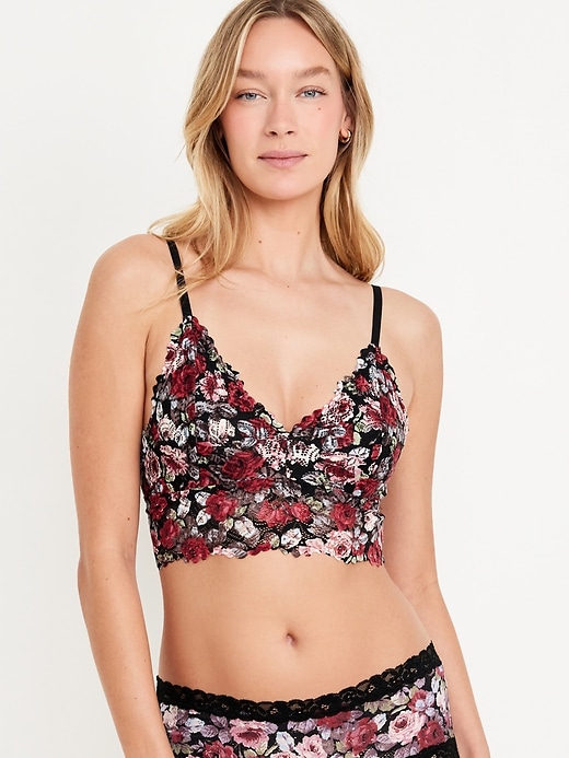 View large product image 1 of 8. Lace Longline Bralette