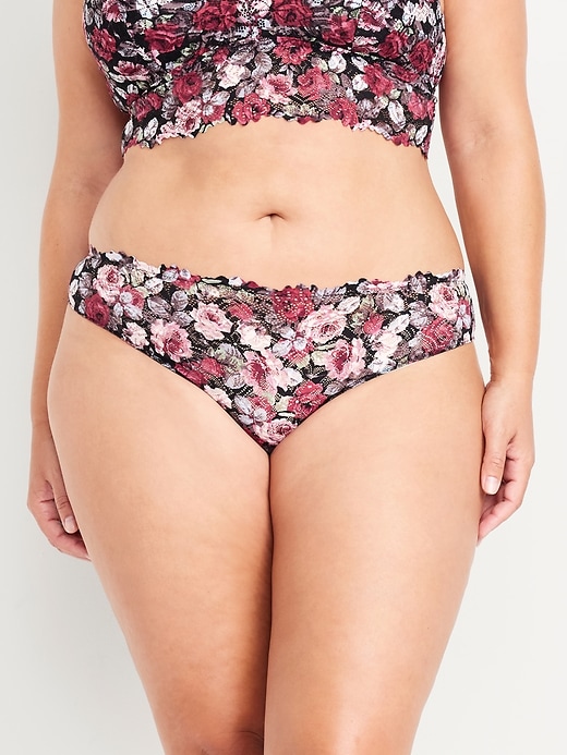 Image number 7 showing, Mid-Rise Lace Bikini Underwear