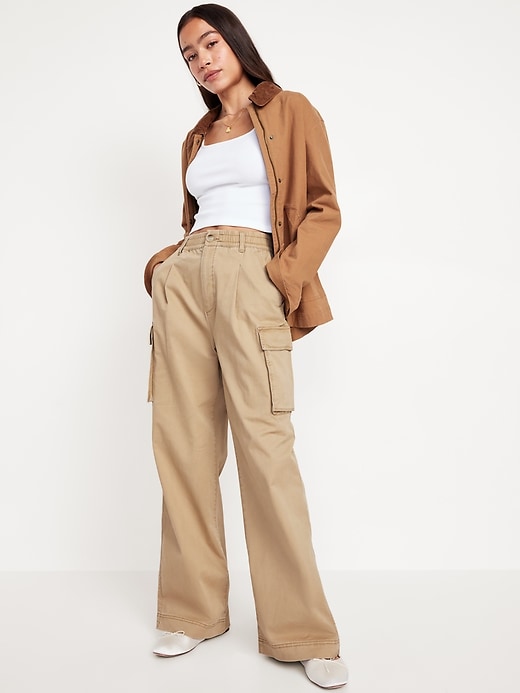 Image number 3 showing, Extra High-Waisted Super Wide-Leg Cargo Pants