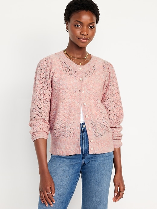 Image number 1 showing, Pointelle Cardigan