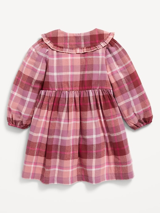 View large product image 2 of 3. Long-Sleeve Flannel Collared Dress for Toddler Girls