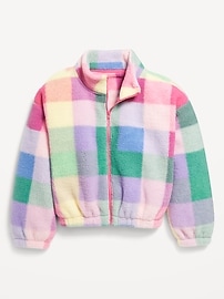 View large product image 3 of 5. Printed Mock-Neck Sherpa Full-Zip Jacket for Girls