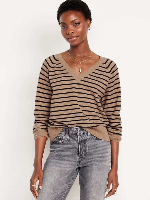 Image number 1 showing, SoSoft Loose V-Neck Sweater