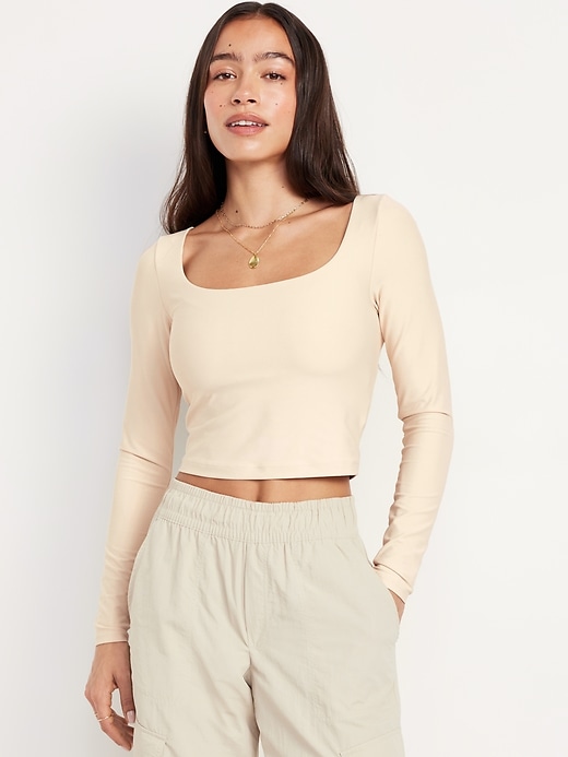 Image number 1 showing, PowerSoft Long-Sleeve Crop Support Top