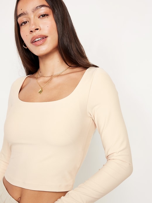 Image number 4 showing, PowerSoft Long-Sleeve Crop Support Top