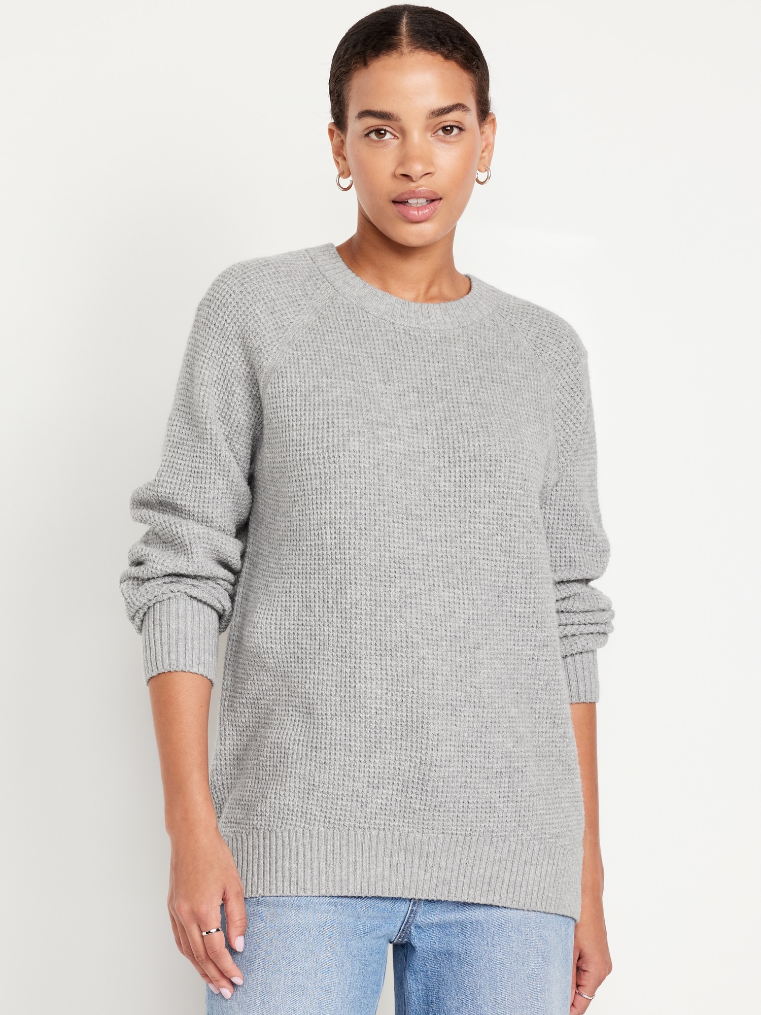 Womens crew neck tunic sweatshirt sale