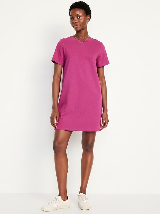 Image number 1 showing, Crew-Neck Mini T-Shirt Dress