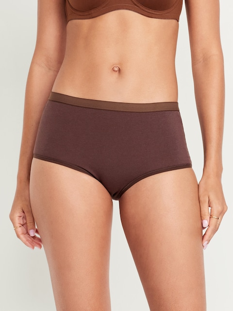 High-Waisted Everyday Brief Cotton Underwear - French Roast