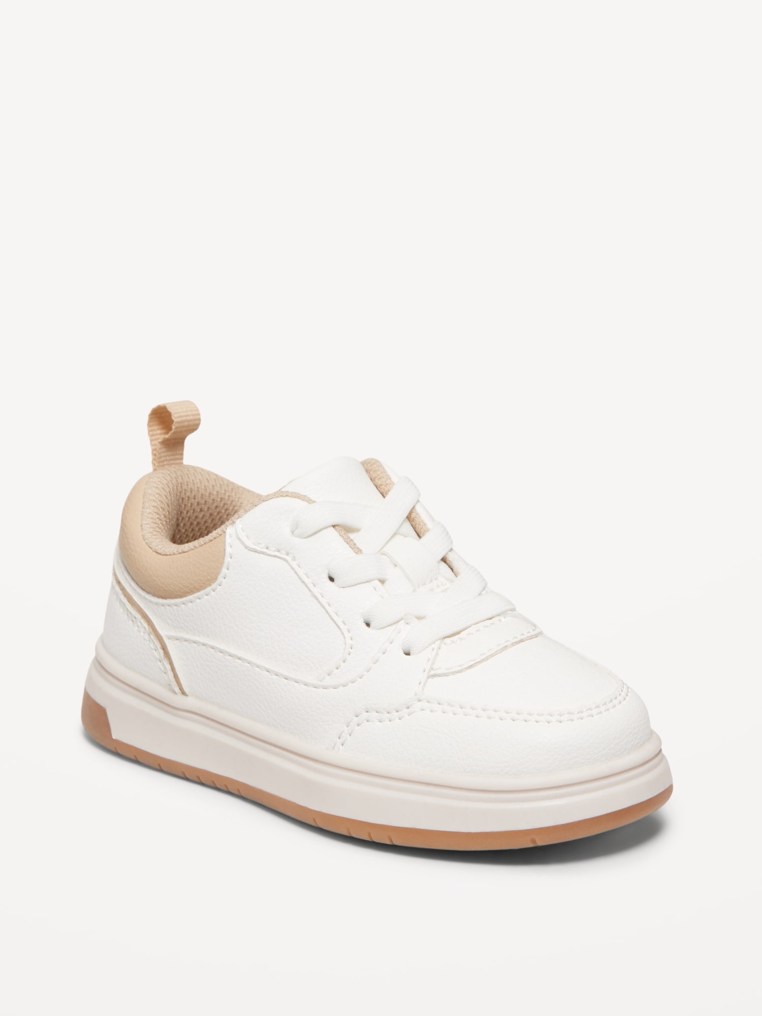 Faux-Leather Lace-Up Sneakers for Toddler Boys