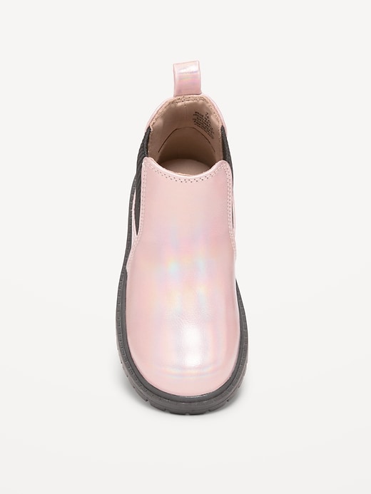 View large product image 2 of 3. Faux-Leather Chelsea Boots for Toddler Girls