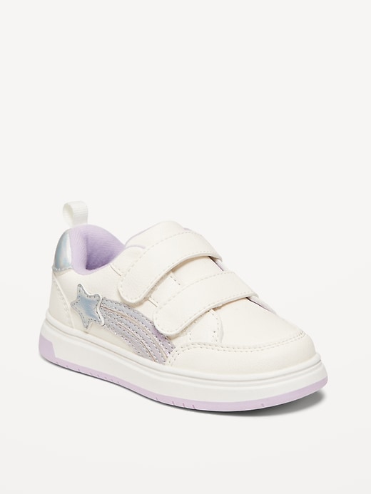 View large product image 1 of 4. Faux-Leather Double-Strap Sneakers for Toddler Girls