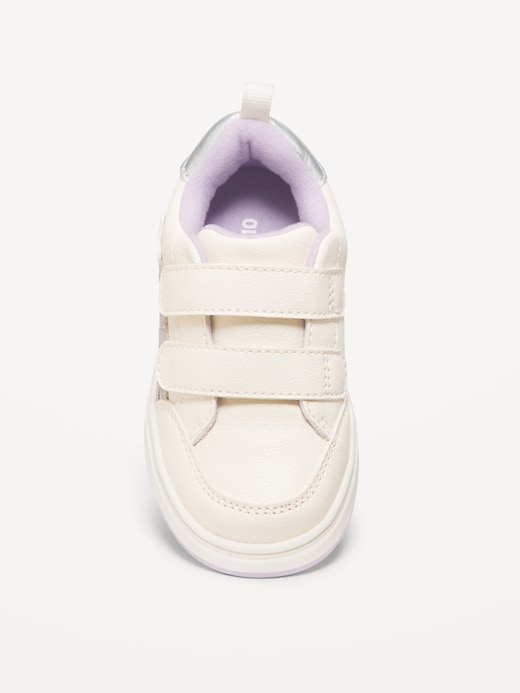 View large product image 2 of 4. Faux-Leather Double-Strap Sneakers for Toddler Girls