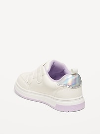 View large product image 3 of 4. Faux-Leather Double-Strap Sneakers for Toddler Girls